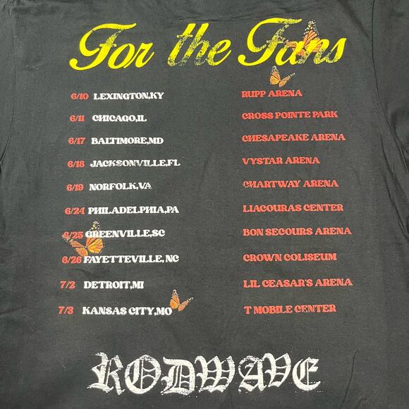 Rod Wave For The Fans Love is War Black Tee T Shirt Mens Sz M New - Picture 4 of 5